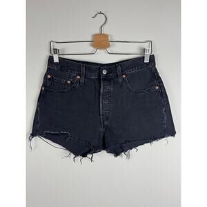 Levi's 501 Black Denim Cutoff Shorts 28